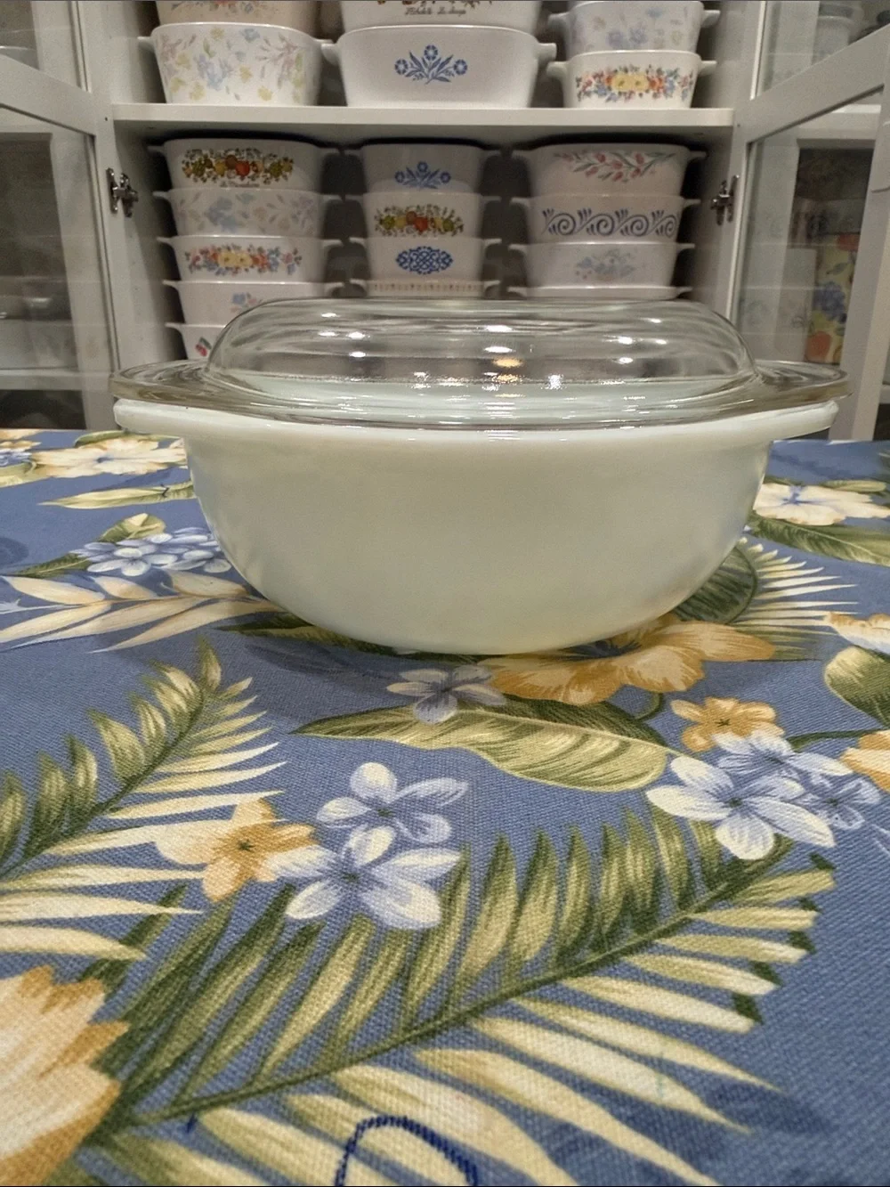 Pyrex White Milk Glass Baking Dish Lid 022         1 Liter